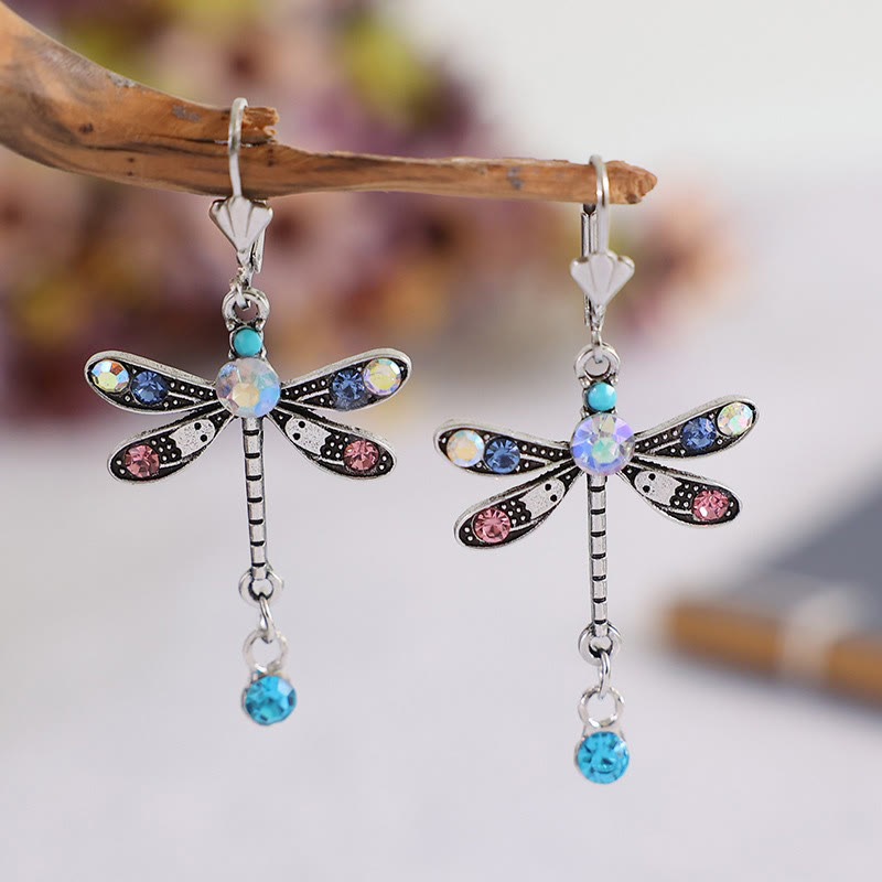 Women's Fashion Colored Dragonfly Earrings - image 3