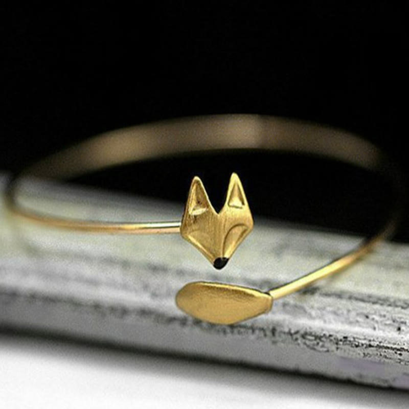 Women's Vintage Fox Head Bracelet - Golden - one size - image 1