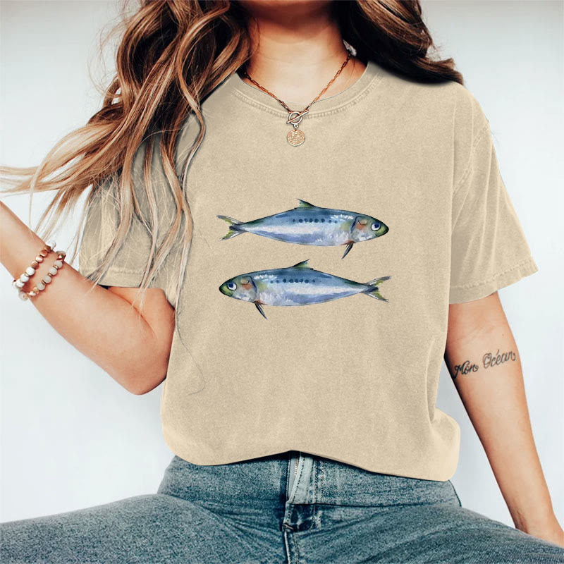 100% Cotton Sardines Baby T-shirt - Apricot - 2XL - image 1
