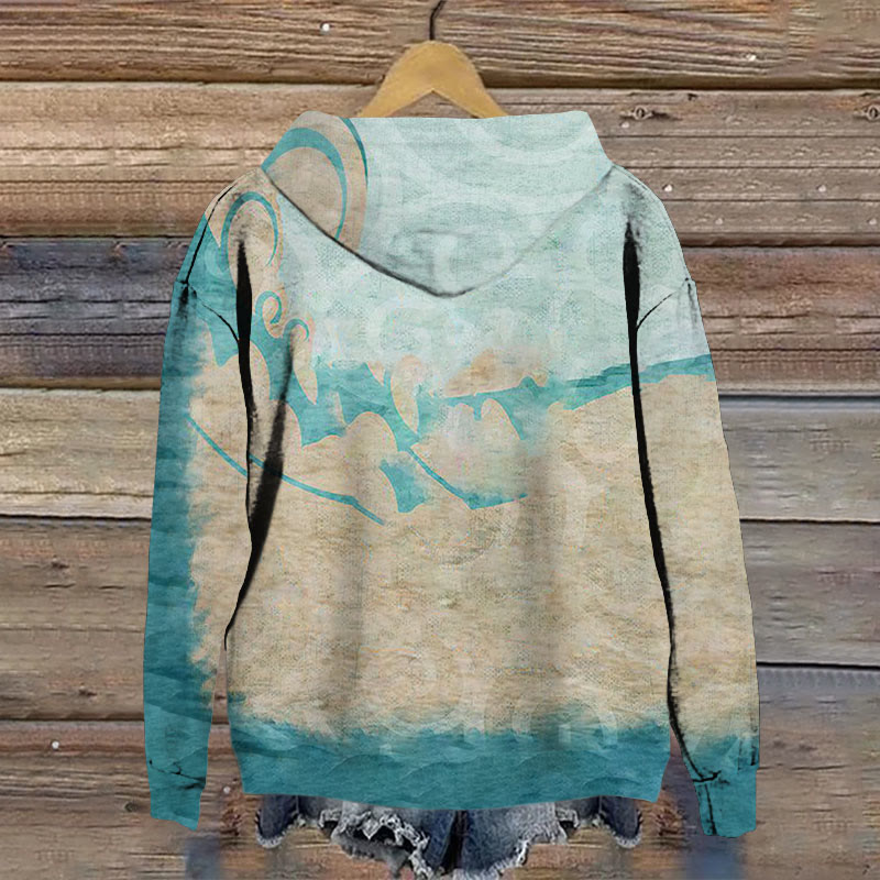  Japanese underwater octopus print  Long Sleeve Hoodie - image 2