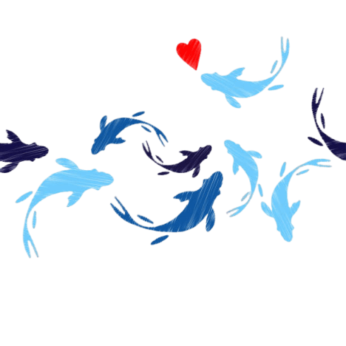 100% Cottonvalentine Fish Hearts Print Crew Neck Sweatshirt - image 6