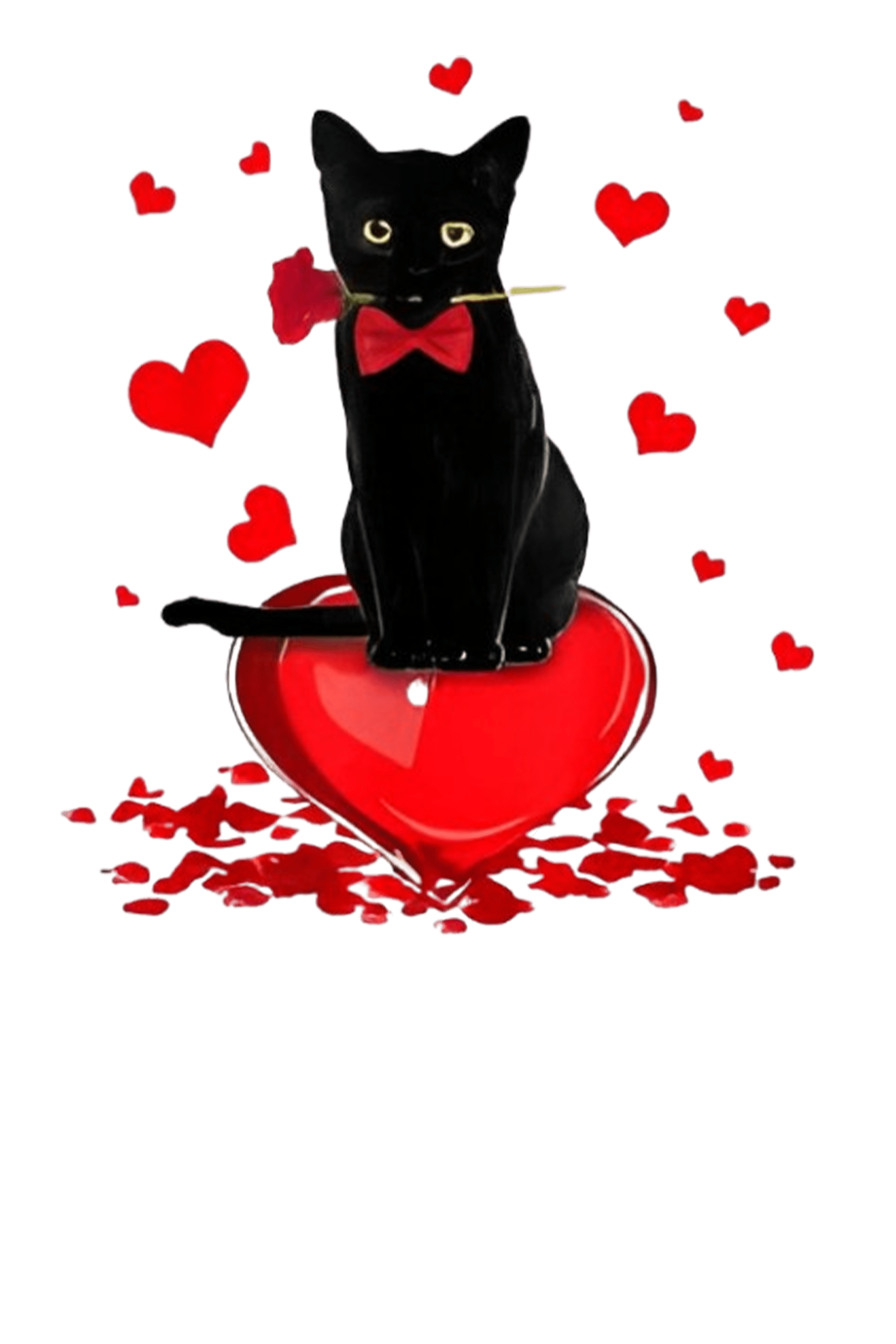 100% Cotton Valentine's Day Cat Hearts Print Crew Neck Sweatshirt - image 6