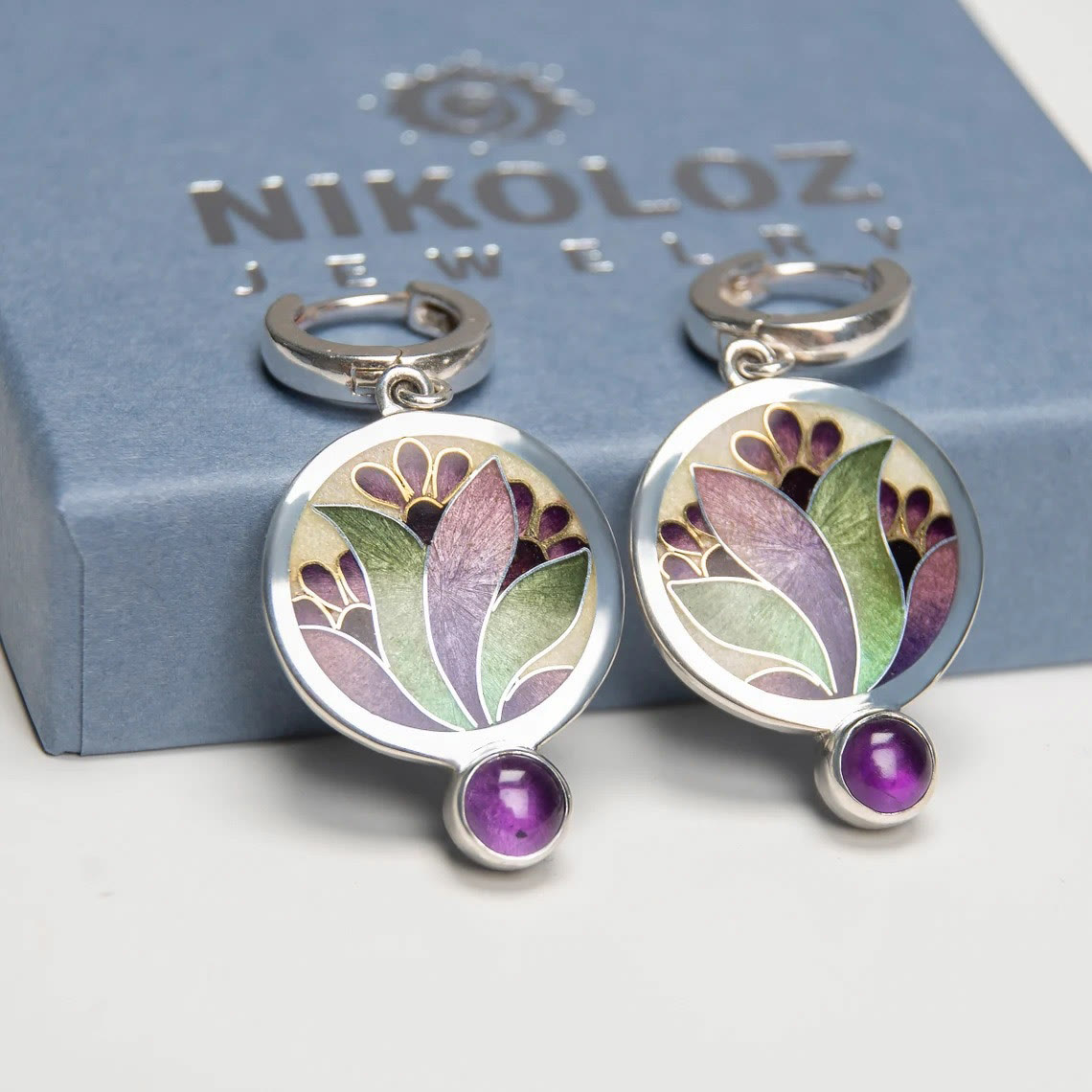 Colorful Floral Earrings - image 2