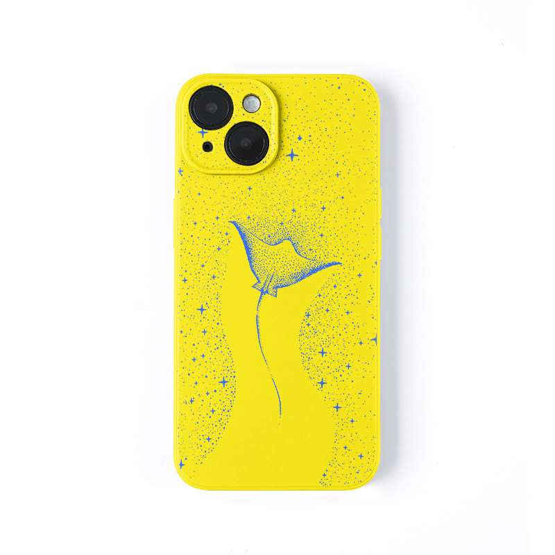 Starry Spotted Eagle Rays Print Phone Case - Yellow - iPhone 16 Pro Max - image 4