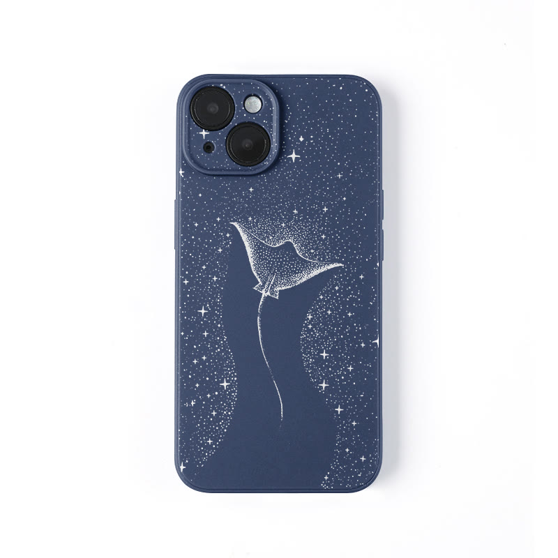 Starry Spotted Eagle Rays Print Phone Case - Navy Blue - iPhone 16 Pro Max - image 1