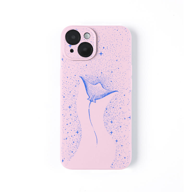 Starry Spotted Eagle Rays Print Phone Case - Light Pink - iPhone 16 Pro Max - image 6