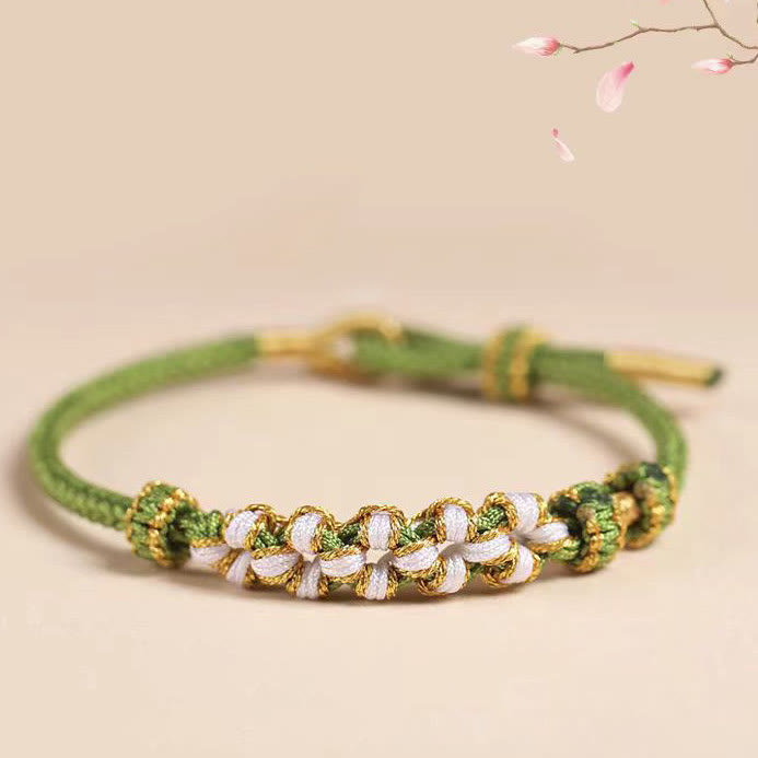 Peach Blossom Knot Diy Bracelet - Green - one size - image 1