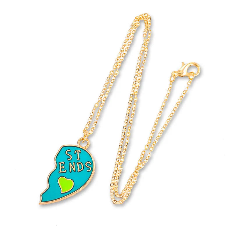 Good Friends Magnet Attraction Heart Stitching Necklace Set - image 5