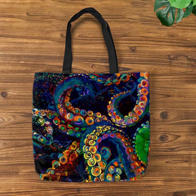 Mysterious Rainbow Octopus Tentacles Art Print Bag - Multicolor - one size - image 1