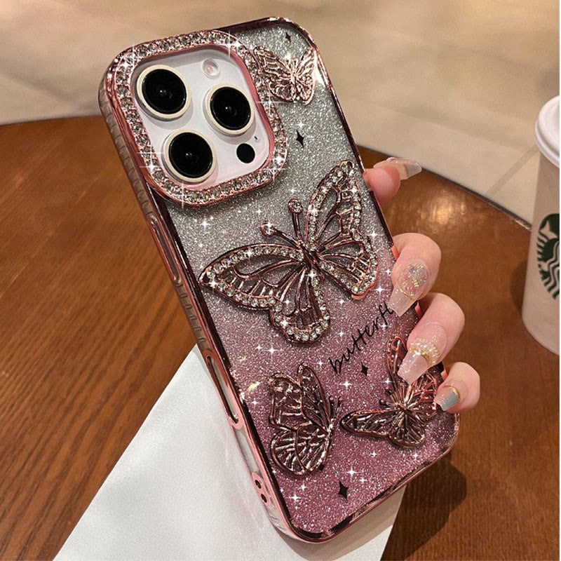 Sparkling Butterfly Phone Case - Pink - iPhone 16 Pro Max - image 1