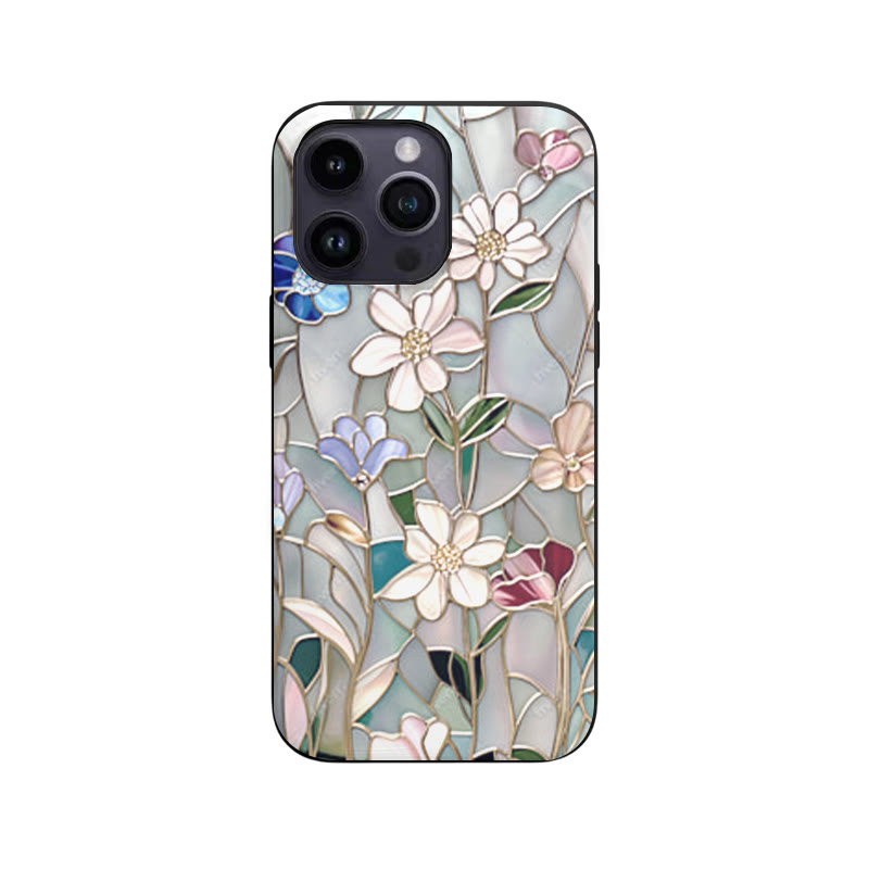 Creative Floral Window Print Large Hole Phone Case - Black - iPhone 16 Pro Max - image 1