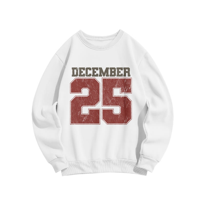 Unisex December 25 Christmas Print Sweatshirt - White - US16-18(2XL) - image 2