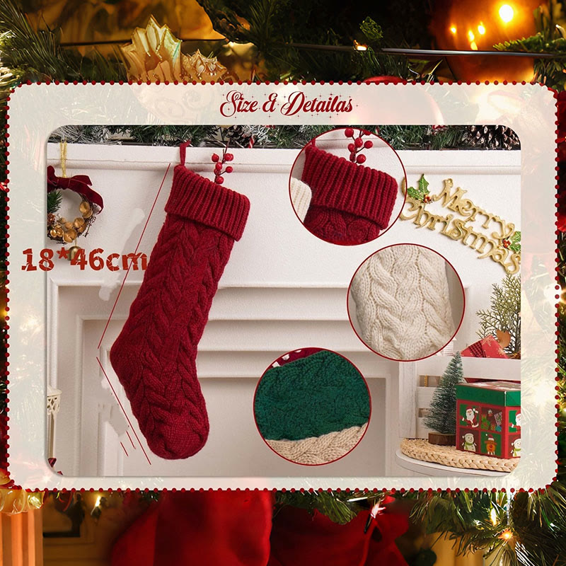 Handmade Chunky Knitted Christmas Ornament Candy Gift Bag - image 3