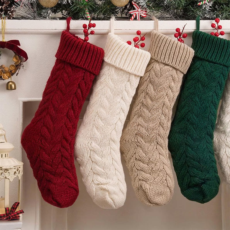 Handmade Chunky Knitted Christmas Ornament Candy Gift Bag - image 1