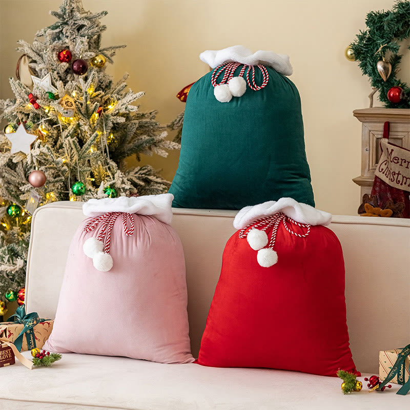 Christmas Gift Bag Drawstring Bag Velvet Bag - image 1