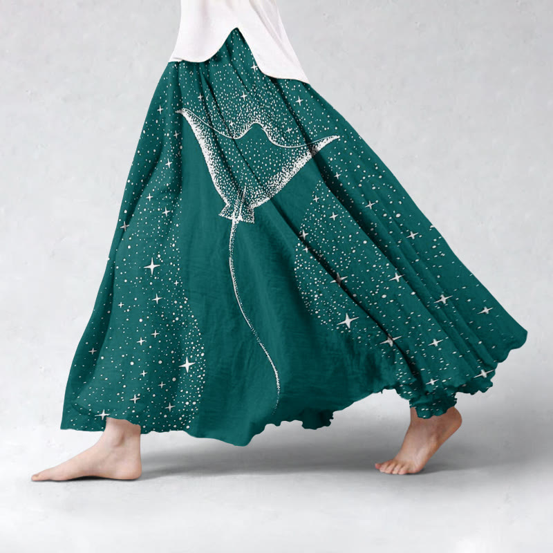 Starry Spotted Eagle Rays Skirt - Lake Blue - 5XL - image 3