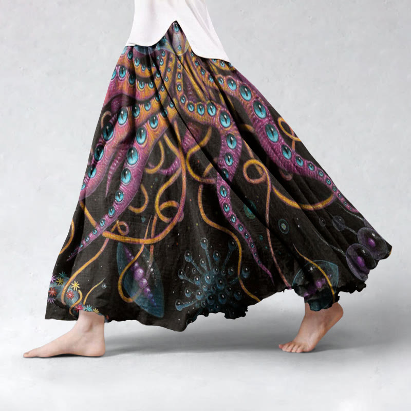 Cool Multicolor Monster Octopus Tentacle Skirt - Black - 5XL - image 1