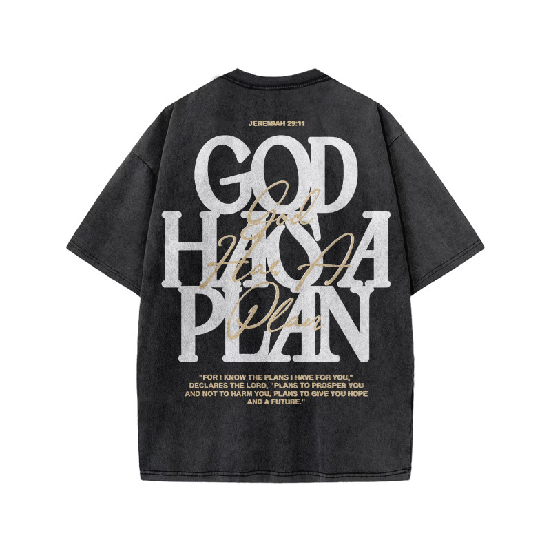 Jeremiah 29:11 God Has A Plan Print Acid Washed T-shirt - image 2
