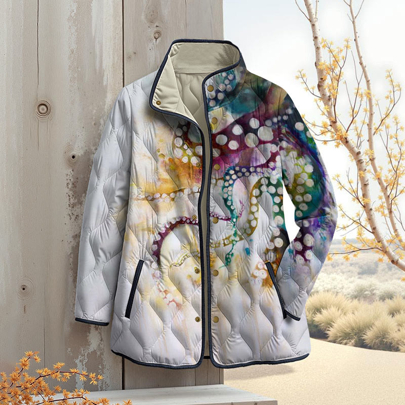Watercolor Ombre Octopus Art Print Outerwear Jackets - White - 4XL - image 1