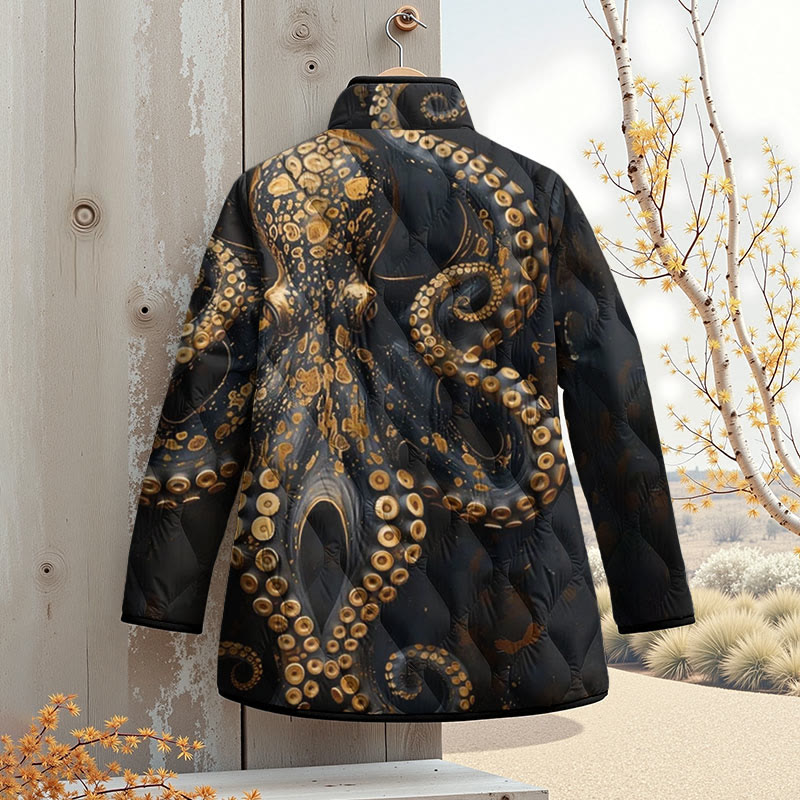 Vintage Octopus Art Print Outerwear Jackets - image 2