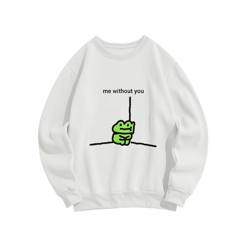 “Me Without You” Frog Long Sleeve Sweatshirt - White - US16-18(2XL) - image 1