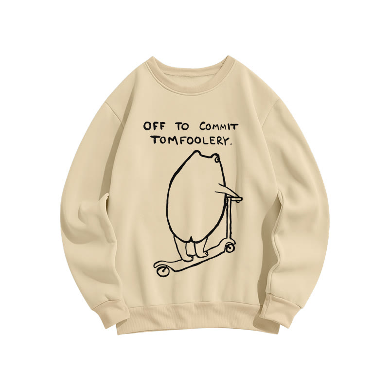 Frog Ready To Do Something Naughty Pattern Print print Long Sleeve Sweatshirt - Apricot - US16-18(2XL) - image 1