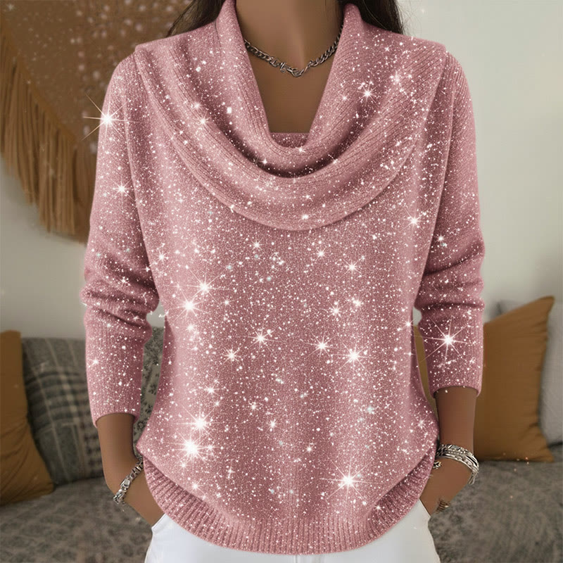 Sparkling Starry Sky Long Sleeved Sweater - Pink - 3XL - image 2