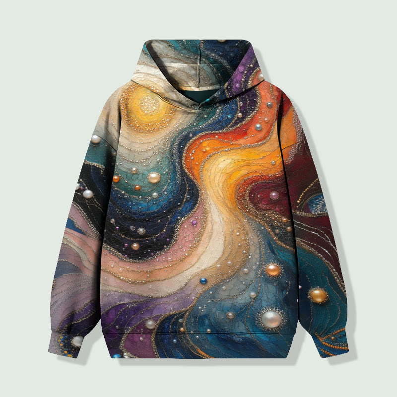 Classic Cosmic Landscape Gemstone Long Sleeved Hoodie - Multicolor - 8XL - image 1
