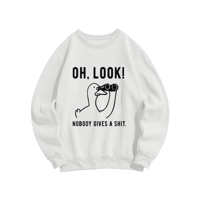 No One Cares About The Duck  Pattern Crew Neck Sweatshirt - White - US16-18(2XL) - image 2