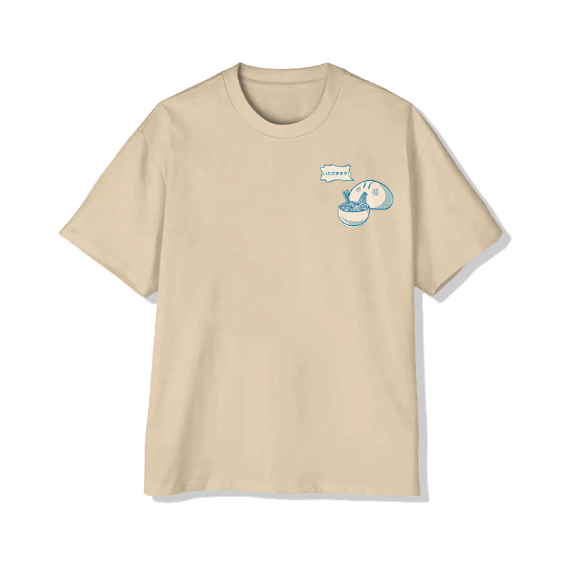 Unisex Ramen Lover Printed Short Sleeve Crew Neck T-Shirt - image 2