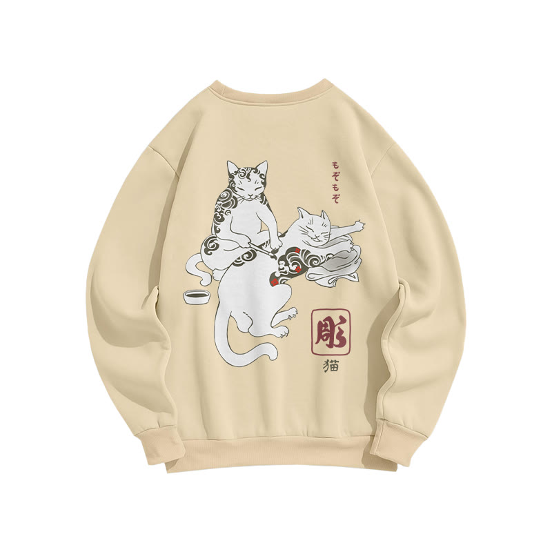 Unisex Tattoo Lounge Print Long Sleeve Crew Neck Sweatshirt - Apricot - US16-18(2XL) - image 3