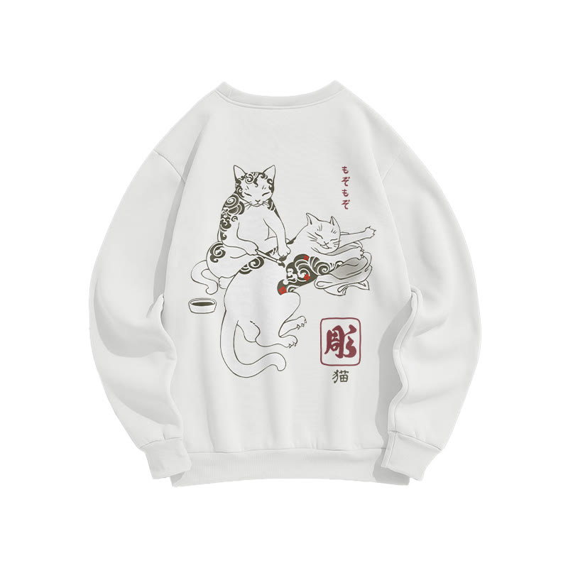 Unisex Tattoo Lounge Print Long Sleeve Crew Neck Sweatshirt - White - US16-18(2XL) - image 1