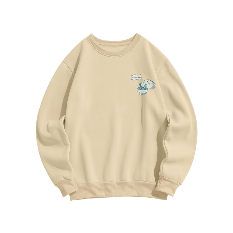 Unisex Ramen Gobbler Print Long Sleeve Crew Neck Sweatshirt - image 2