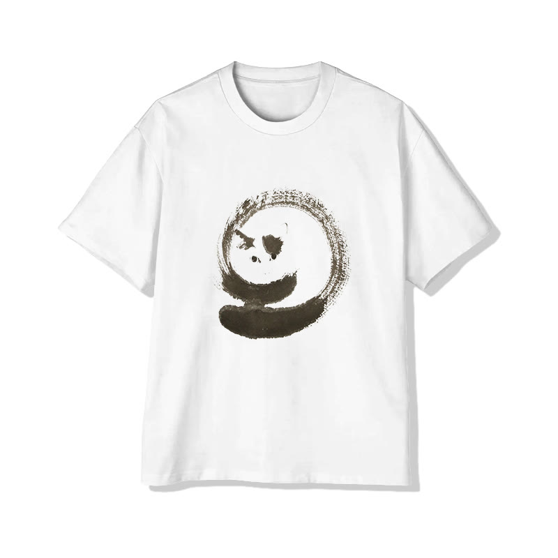 Unisex Cute Cat Japanese Art Short Sleeve Crew Neck T-shirt - White - 2XL - image 1