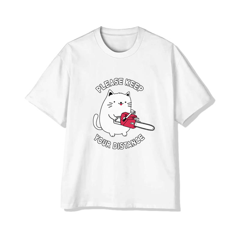 Unisex Keep Your Distance Short Sleeve Crew Neck T-shirt - White - 2XL - image 2