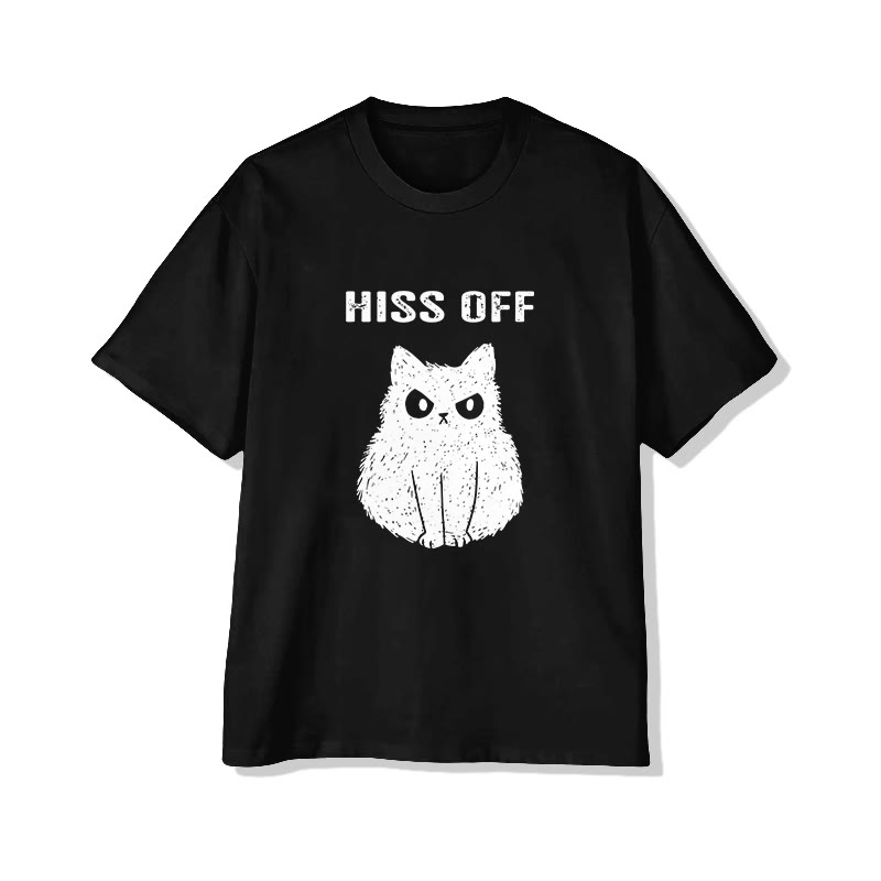 Unisex Hiss Off Short Sleeve Crew Neck T-shirt - Black - 2XL - image 2
