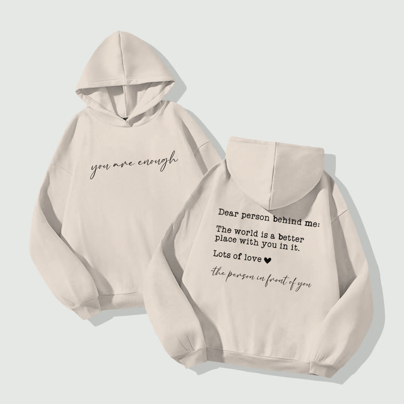 Unisex You Are Enough Long Sleeve Hoodie - Apricot - 8XL - image 1