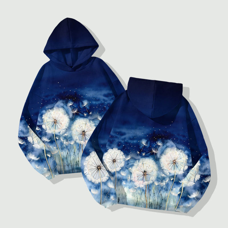 Fantasy Dandelion Art Print Long Sleeve Hoodie - image 2