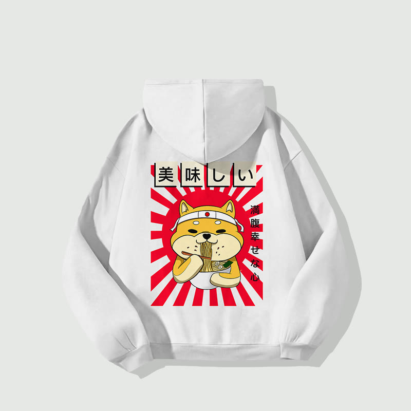 Unisex  Japanese Ramen Shiba Print Long Sleeved Hoodie - image 3