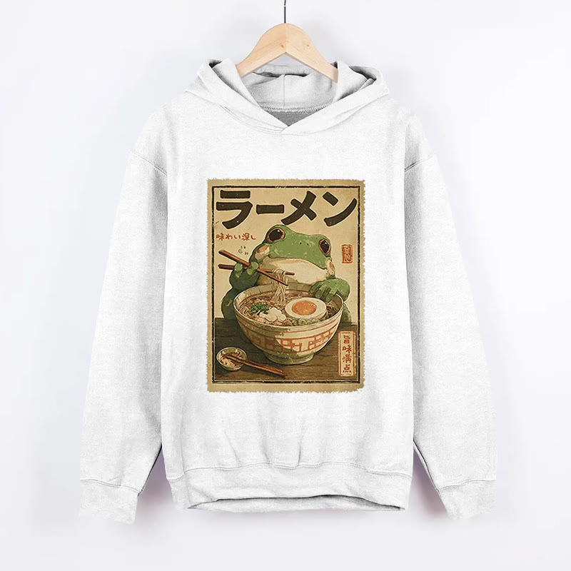 Unisex Ramen Bliss Pattern Long Sleeved Hoodie - White - US44-46(8XL) - image 2