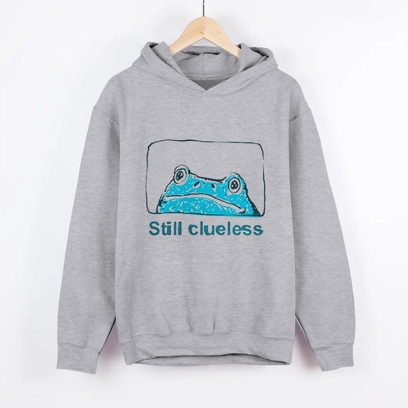 Unisex Frog Pattern Long Sleeved Hoodie - Grey - US44-46(8XL) - image 2