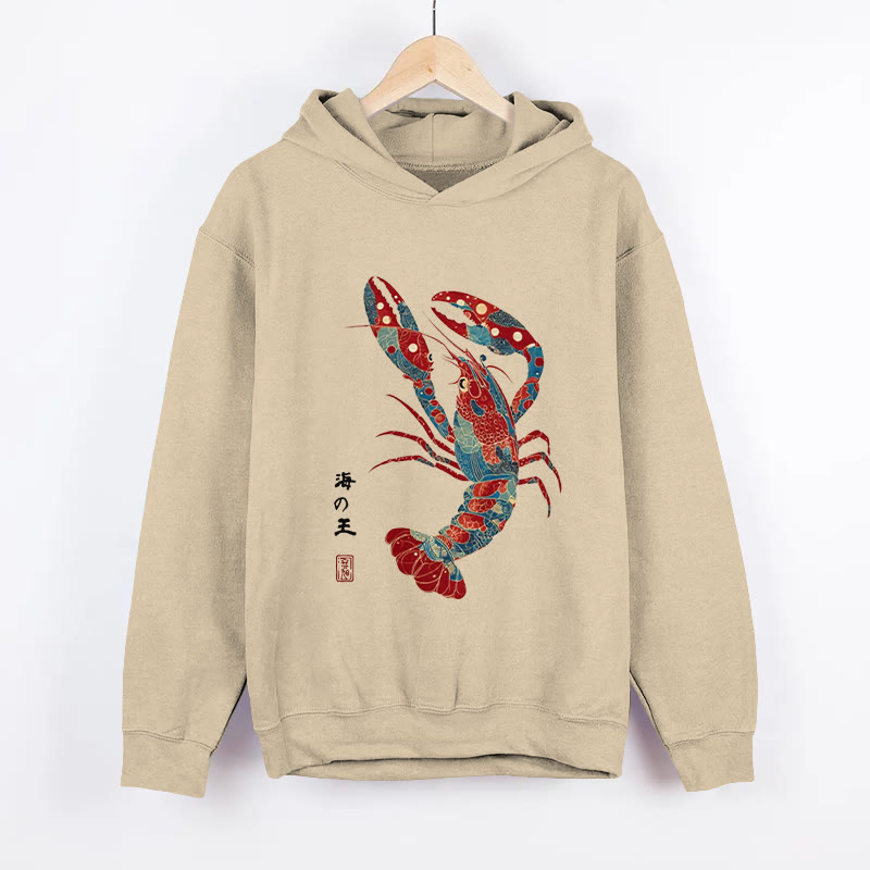 Unisex King Of The Sea Pattern Long Sleeved Hoodie - Apricot - US44-46(8XL) - image 1