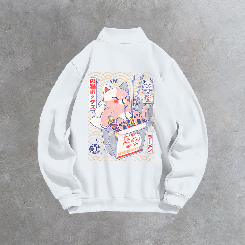 Unisex Cat Box Print Zip Sweatshirt - image 7