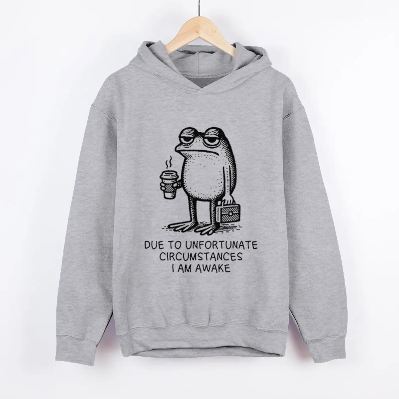 Unisex Decadent Frog Pattern Long Sleeved Hoodie - Grey - US44-46(8XL) - image 2
