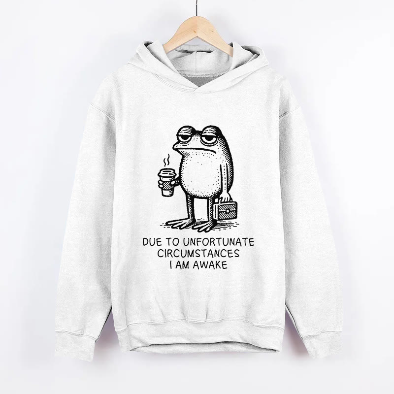 Unisex Decadent Frog  Pattern Long Sleeved Hoodie - White - US44-46(8XL) - image 1