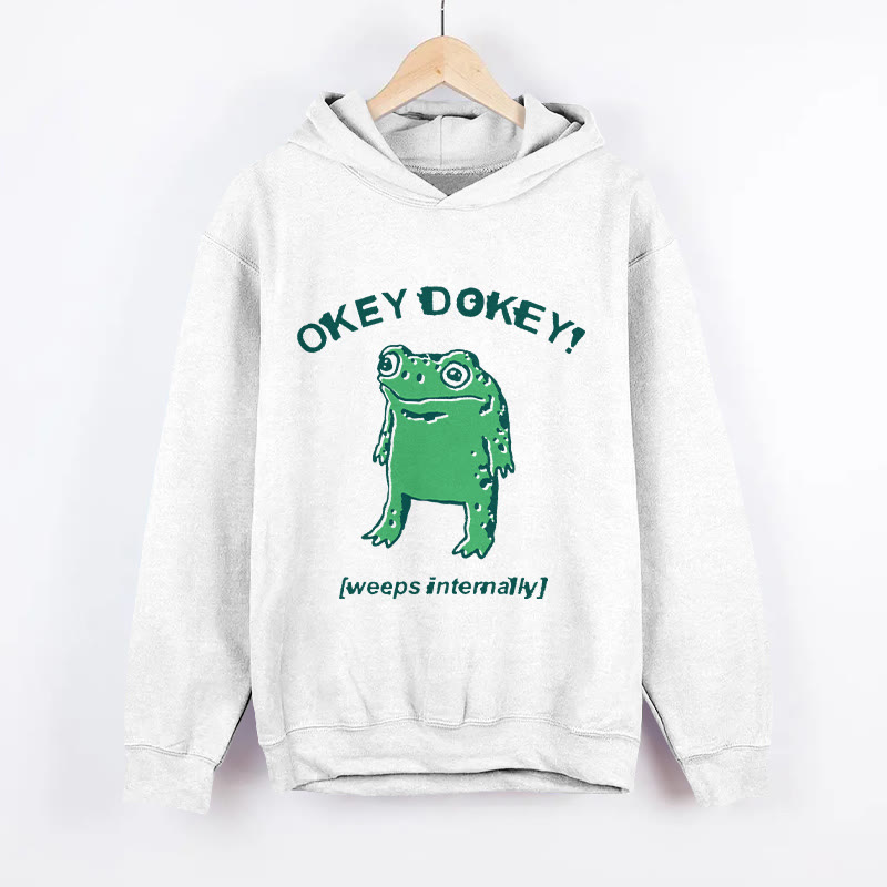 Unisex Strong On The Outside Fragile On The Inside Frog Pattern Long Sleeved Hoodie - White - US44-46(8XL) - image 2