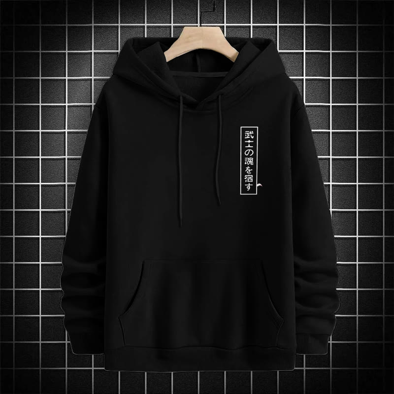  Men's Japanese Cherry Blossoms And Samurai Sword Patterns Print Hoodie - image 2