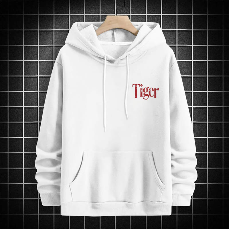  Men's Retro Tiger Head Patterns Print Hoodie - image 2