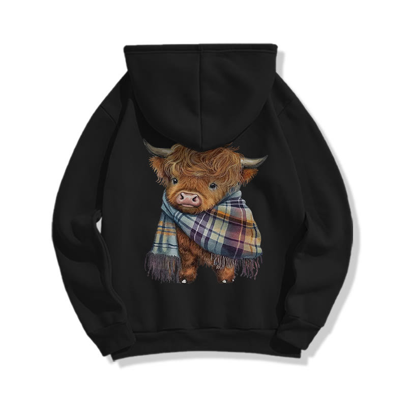 Vintage Scottish Highland Cattle Print Hoodie - image 4