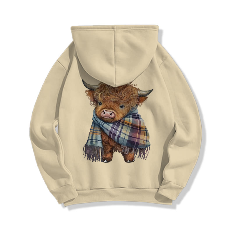 Vintage Scottish Highland Cattle Print Hoodie - image 2